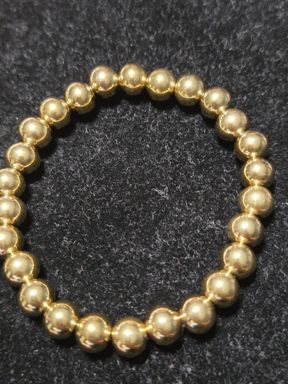 Gold Beaded Stretch Bracelet - Classic Women's Jewelry